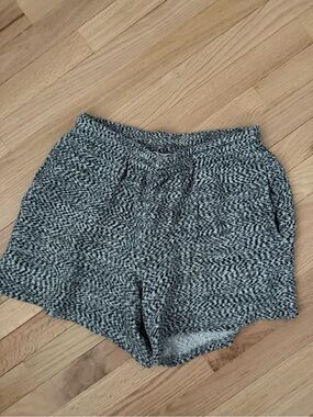 John Elliott Black & White Tweed Knit Shorts